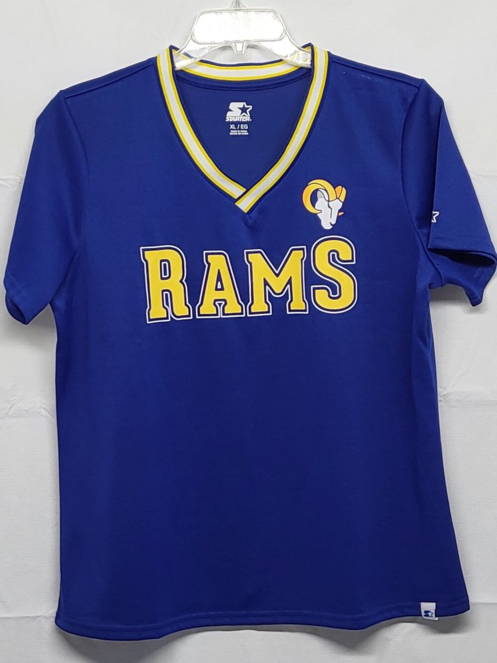 Rams Football Womens T Shirt XL Starter Short Sleeves G III V Neck Streetwear